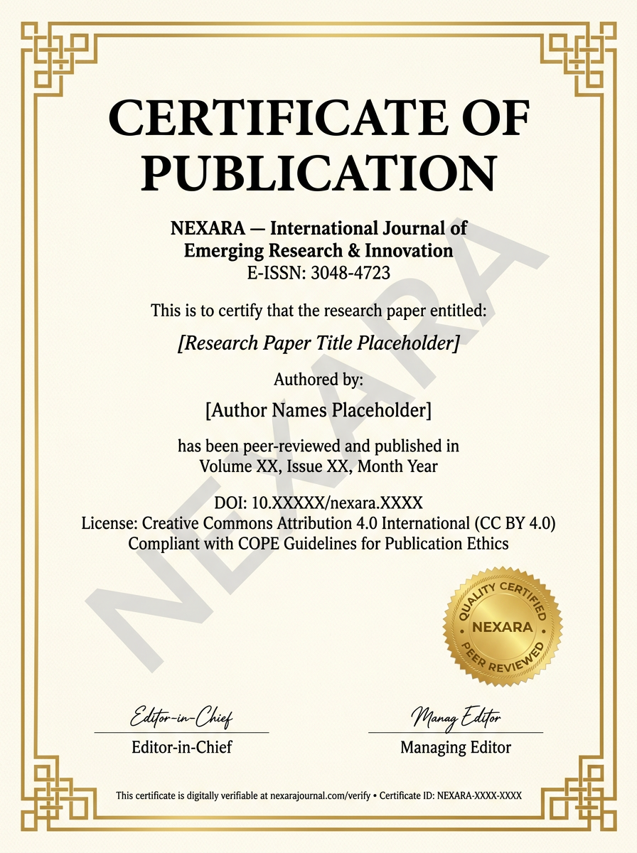 NEXARA Sample Certificate of Publication